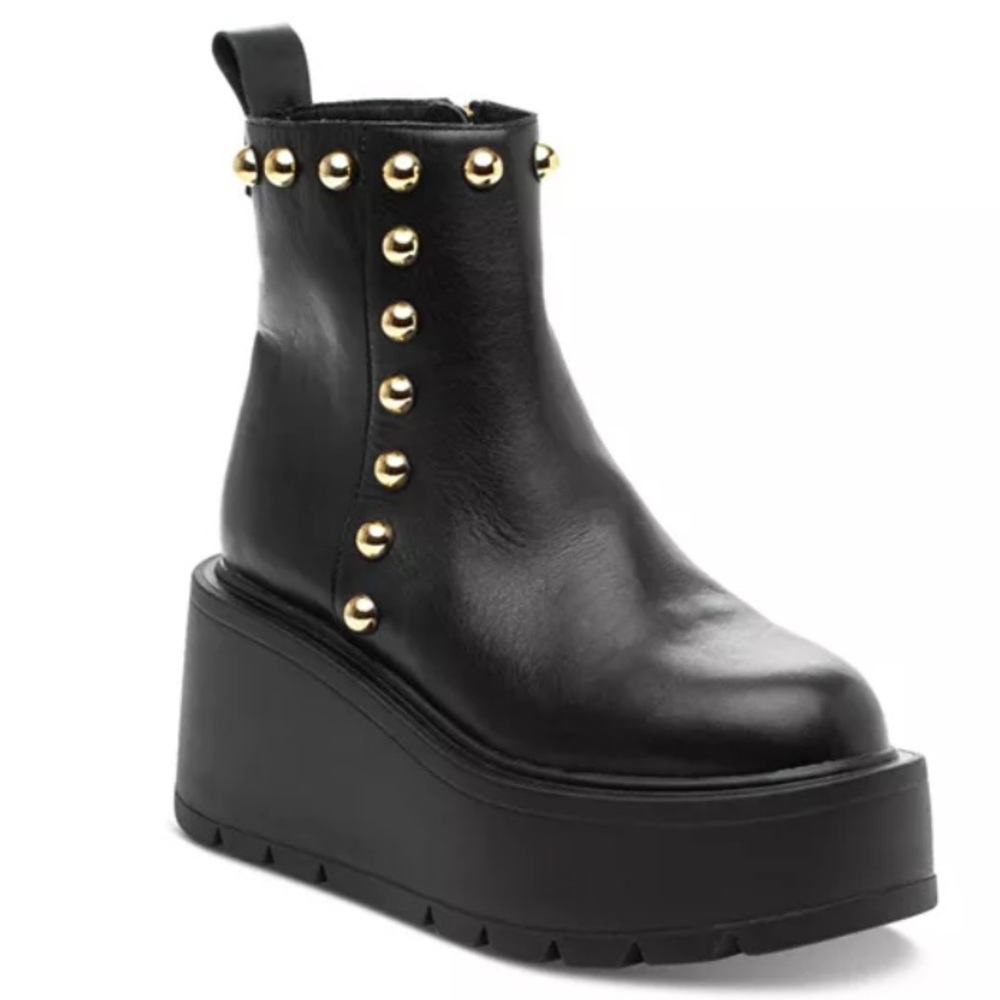 J/Slides Viceroy Studded Platform Side Zip Ankle Boots